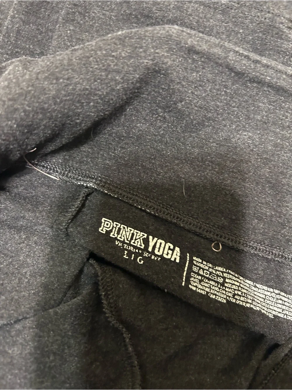 PINK Victoria's Secret Dark Charcoal Gray Leggings - Picture 2 of 2